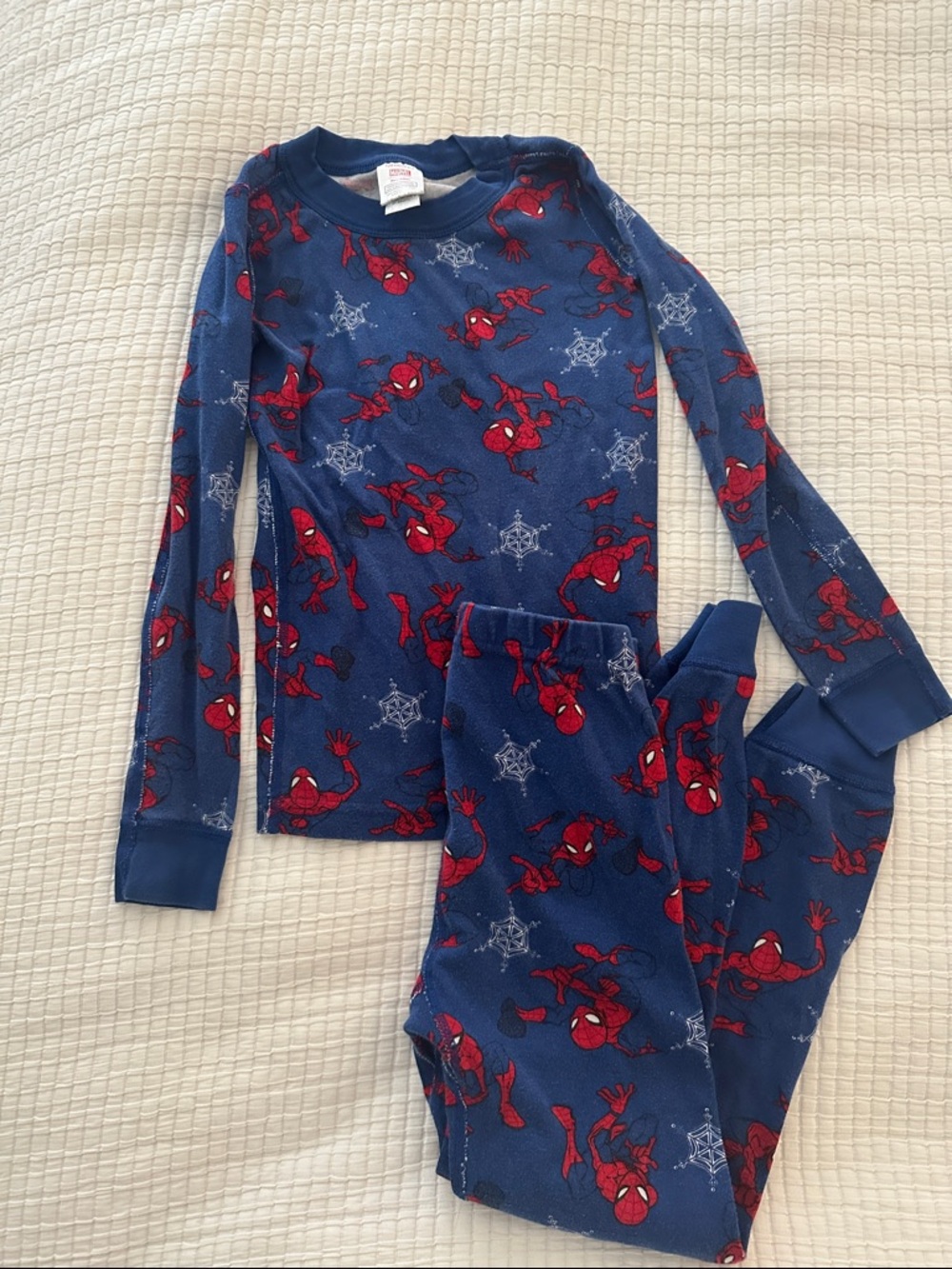 Kids Blue Spiderman-Print Pajama Set